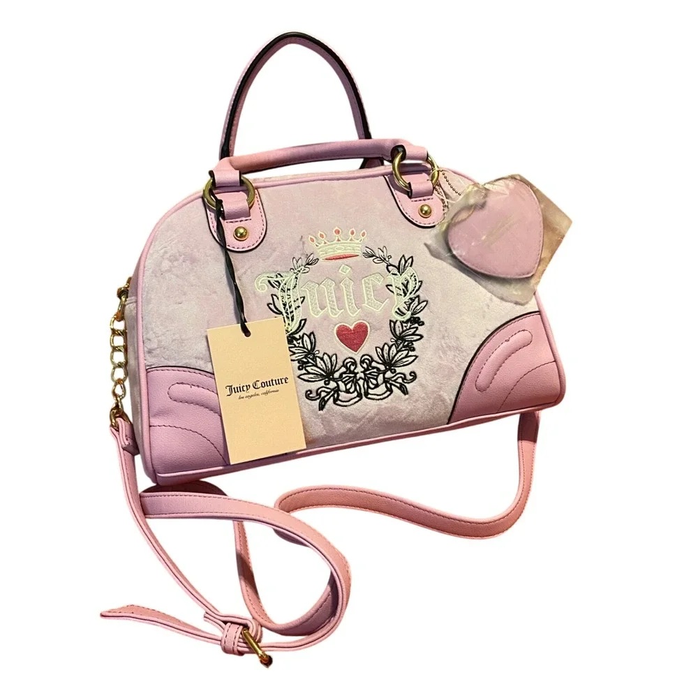 Juicy Couture Urban Heritage Bowler Dusty Purple Heart Crown Bag Crossbody NEW!!